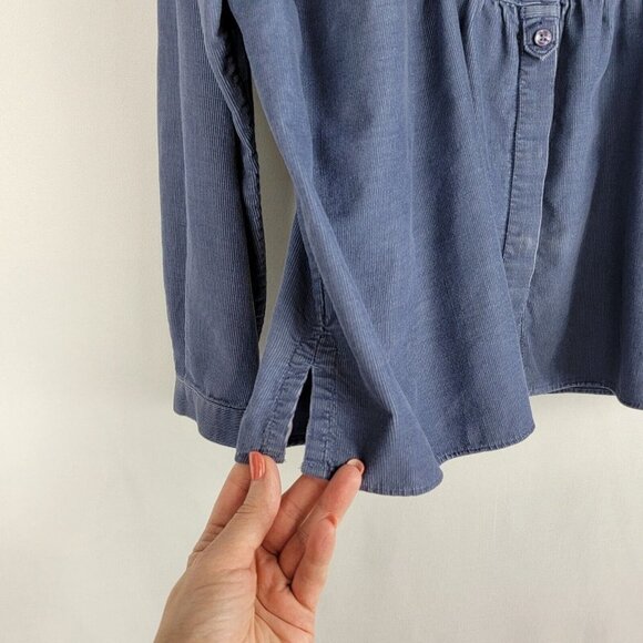 LL Bean Womens Pinwale Corduroy Babydoll Tunic L Smocked Relaxed Cottagecore 90s - Picture 6 of 12